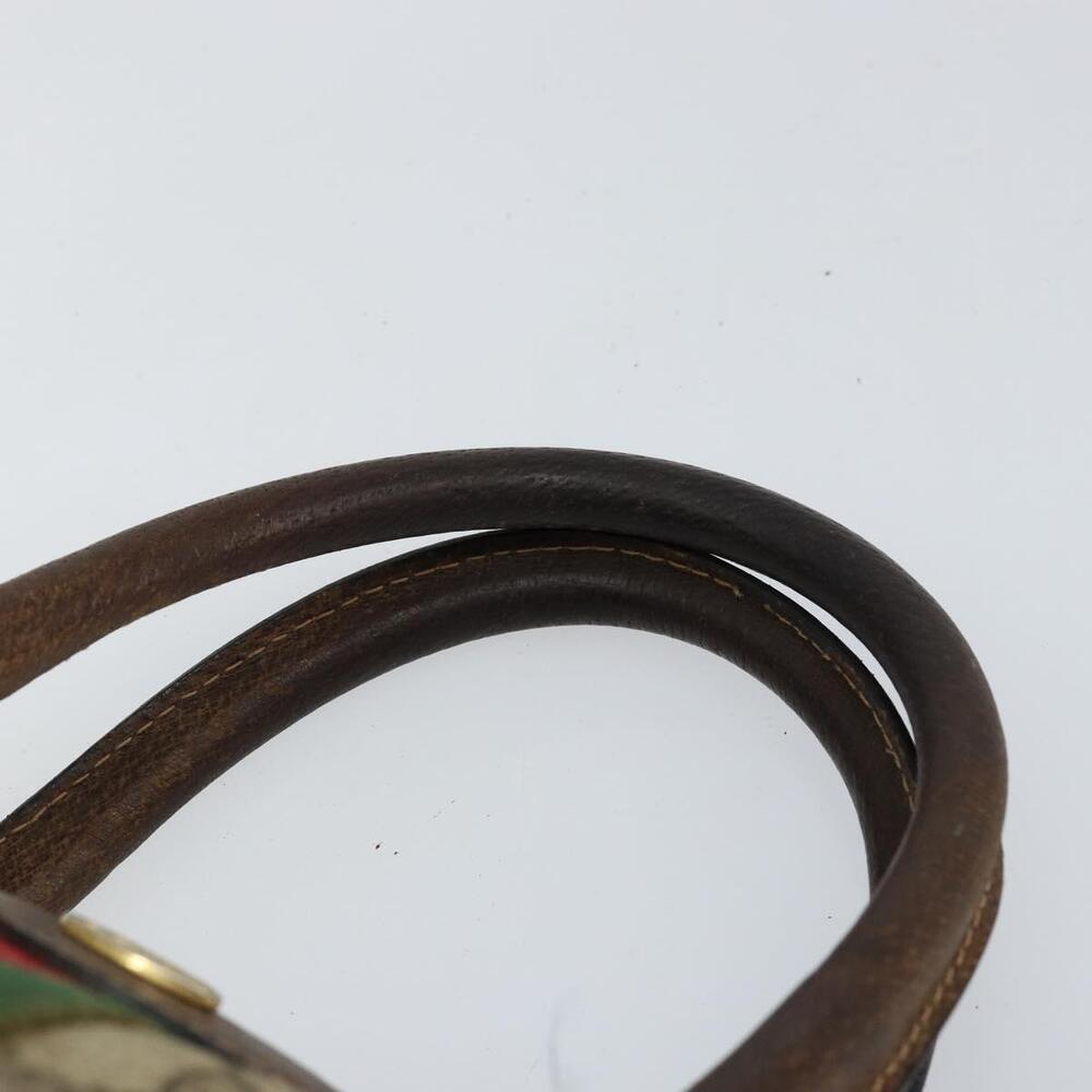 GUCCI GG Supreme Web Sherry Line Bag PVC Beige Gold 012 3842 58 Auth ep11528 - Picture 8 of 16